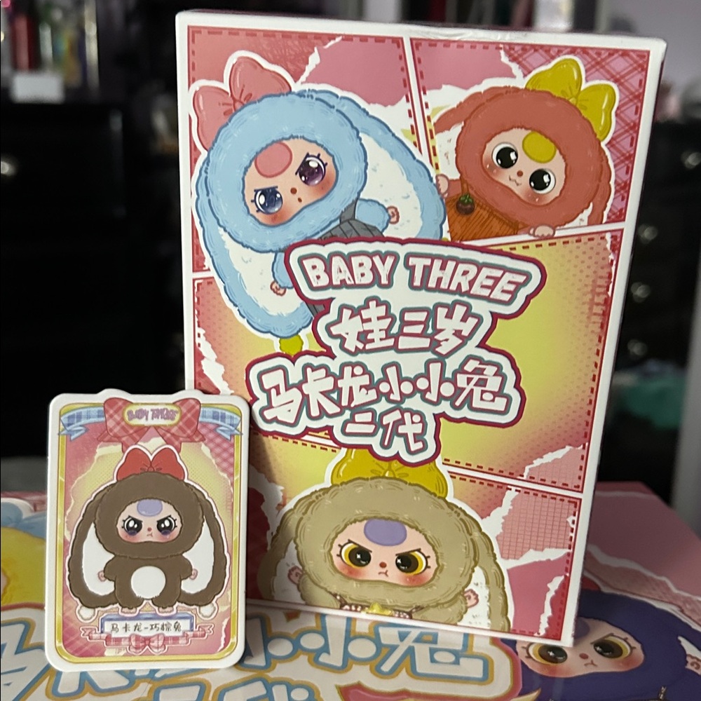 Baby Three Rabbit Macaron Cute Bunny V2 Plush Blind Box-Chocolate Brown Rabbit